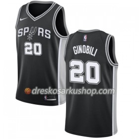 Muški NBA Dres San Antonio Spurs Manu Ginobili 20 Nike 2017-18 Crna Swingman